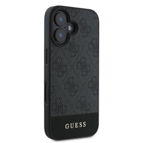 Guess 4G Bottom Stripe - Etui iPhone 16 Plus (szary) Guess 4G Bottom Stripe - Etui iPhone 16 Plus (szary)