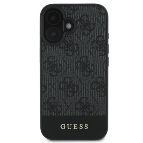 Guess 4G Bottom Stripe - Etui iPhone 16 (szary) Guess 4G Bottom Stripe - Etui iPhone 16 (szary)