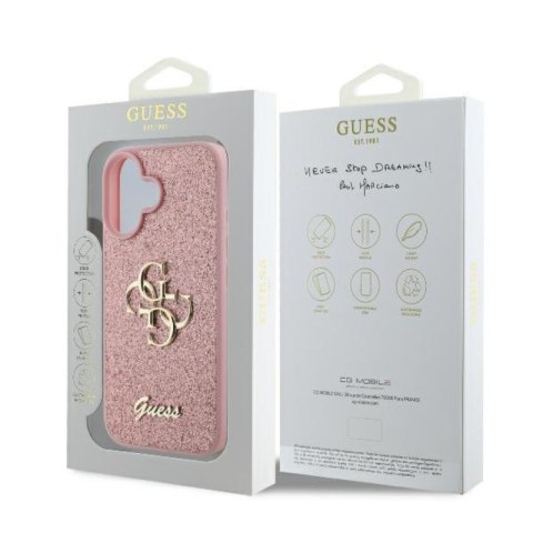 Guess Fixed Glitter Big 4G - Etui iPhone 16 Plus (różówy) Guess Fixed Glitter Big 4G - Etui iPhone 16 Plus (różówy)
