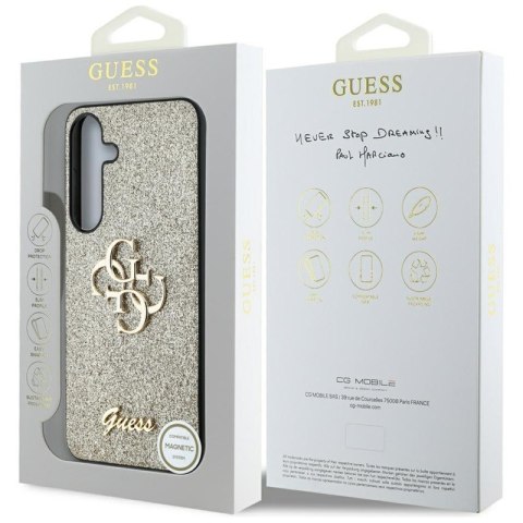 Guess Fixed Glitter Big 4G Metal Logo - Etui do Samsung Galaxy S25 (złoty) Guess Fixed Glitter Big 4G Metal Logo - Etui do Samsung Galaxy S25 (złoty)
