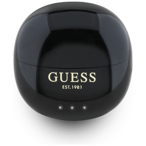Guess Glossy Effect Egg Shape Printed Classic Logo - Słuchawki Bluetooth TWS + etui ładujące (czarny) Guess Glossy Effect Egg Shape Printed Classic Logo - Słuchawki Bluetooth TWS + etui ładujące (czarny)