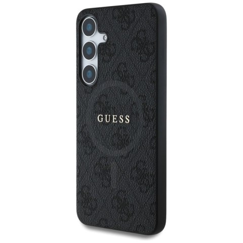 Guess Leather 4G Colored Ring Classic Logo MagSafe - Etui do Samsung Galaxy S25 (czarny) Guess Leather 4G Colored Ring Classic Logo MagSafe - Etui do Samsung Galaxy S25 (czarny)