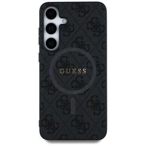 Guess Leather 4G Colored Ring Classic Logo MagSafe - Etui do Samsung Galaxy S25 (czarny) Guess Leather 4G Colored Ring Classic Logo MagSafe - Etui do Samsung Galaxy S25 (czarny)