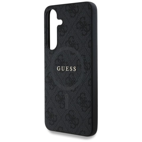 Guess Leather 4G Colored Ring Classic Logo MagSafe - Etui do Samsung Galaxy S25 (czarny) Guess Leather 4G Colored Ring Classic Logo MagSafe - Etui do Samsung Galaxy S25 (czarny)