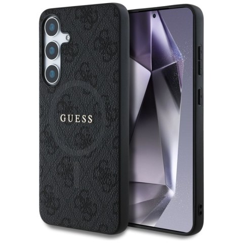 Guess Leather 4G Colored Ring Classic Logo MagSafe - Etui do Samsung Galaxy S25+ (czarny) Guess Leather 4G Colored Ring Classic Logo MagSafe - Etui do Samsung Galaxy S25+ (czarny)