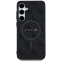 Guess Leather 4G Colored Ring Classic Logo MagSafe - Etui do Samsung Galaxy S25+ (czarny)