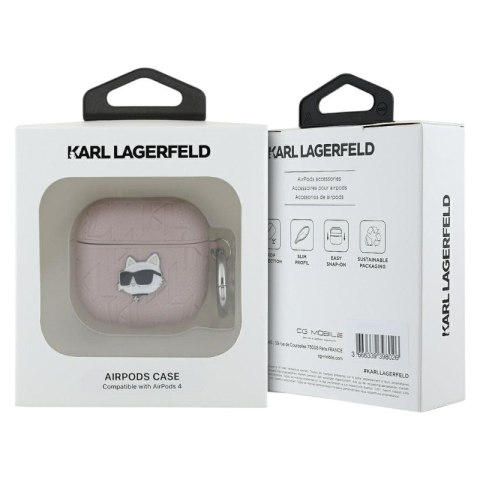 Karl Lagerfeld Monogram Choupette Head - Etui AirPods 4 (różowy) Karl Lagerfeld Monogram Choupette Head - Etui AirPods 4 (różowy)