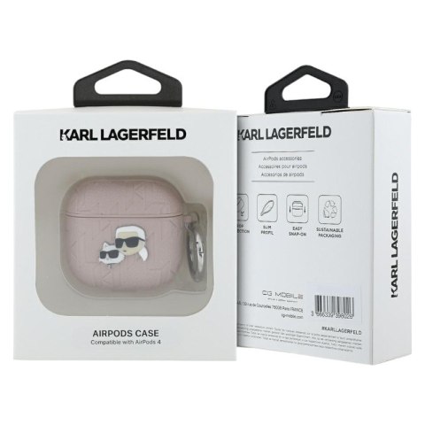 Karl Lagerfeld Monogram Karl & Choupette Head - Etui AirPods 4 (różowy) Karl Lagerfeld Monogram Karl & Choupette Head - Etui AirPods 4 (różowy)