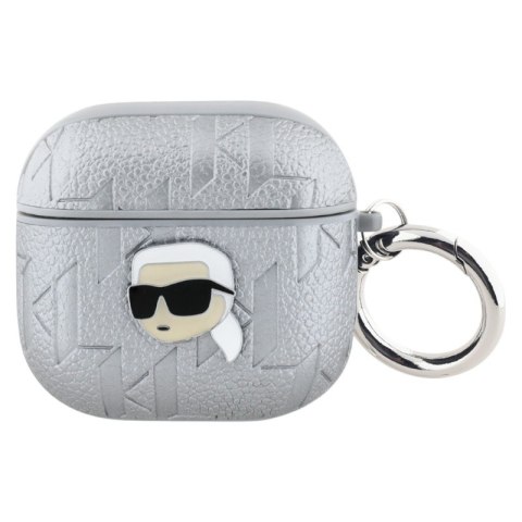 Karl Lagerfeld Monogram Karl Head - Etui AirPods 4 (srebrny) Karl Lagerfeld Monogram Karl Head - Etui AirPods 4 (srebrny)