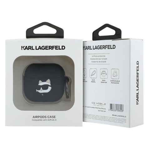 Karl Lagerfeld Silicone Choupette Head 3D - Etui AirPods 4 (czarny) Karl Lagerfeld Silicone Choupette Head 3D - Etui AirPods 4 (czarny)
