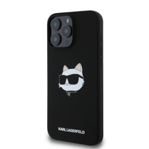 Karl Lagerfeld Silicone Choupette Head Print MagSafe - Etui iPhone 16 Pro Max (czarny) Karl Lagerfeld Silicone Choupette Head Print MagSafe - Etui iPhone 16 Pro Max (czarny)