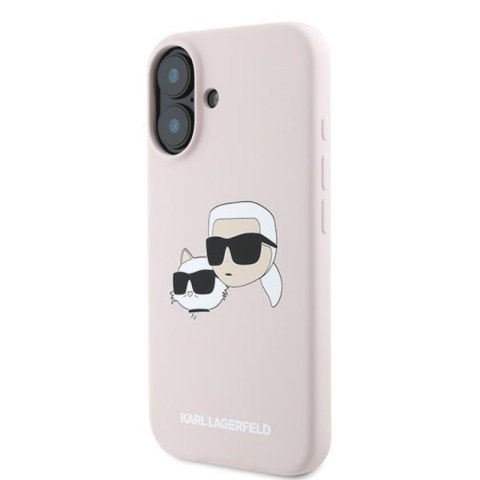 Karl Lagerfeld Silicone Double Heads Print MagSafe - Etui iPhone 16 Plus (różowy) Karl Lagerfeld Silicone Double Heads Print MagSafe - Etui iPhone 16 Plus (różowy)