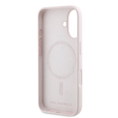 Karl Lagerfeld Silicone Double Heads Print MagSafe - Etui iPhone 16 Plus (różowy) Karl Lagerfeld Silicone Double Heads Print MagSafe - Etui iPhone 16 Plus (różowy)