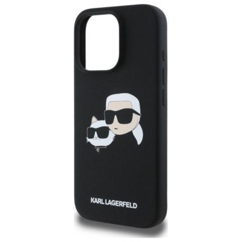 Karl Lagerfeld Silicone Double Heads Print MagSafe - Etui iPhone 16 Pro Max (czarny) Karl Lagerfeld Silicone Double Heads Print MagSafe - Etui iPhone 16 Pro Max (czarny)