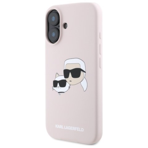 Karl Lagerfeld Silicone Double Heads Print MagSafe - Etui iPhone 16 (różowy) Karl Lagerfeld Silicone Double Heads Print MagSafe - Etui iPhone 16 (różowy)