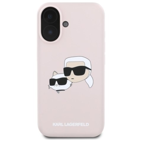 Karl Lagerfeld Silicone Double Heads Print MagSafe - Etui iPhone 16 (różowy) Karl Lagerfeld Silicone Double Heads Print MagSafe - Etui iPhone 16 (różowy)