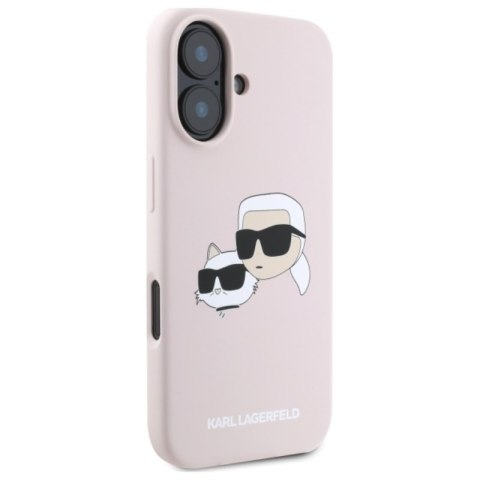Karl Lagerfeld Silicone Double Heads Print MagSafe - Etui iPhone 16 (różowy) Karl Lagerfeld Silicone Double Heads Print MagSafe - Etui iPhone 16 (różowy)
