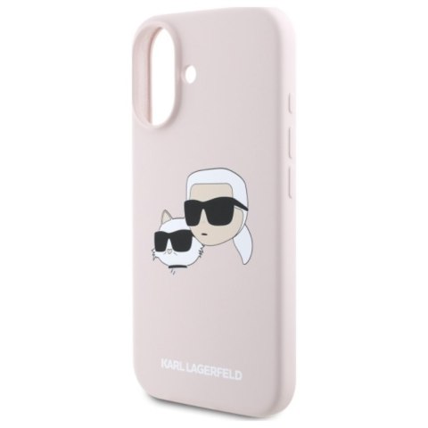 Karl Lagerfeld Silicone Double Heads Print MagSafe - Etui iPhone 16 (różowy) Karl Lagerfeld Silicone Double Heads Print MagSafe - Etui iPhone 16 (różowy)