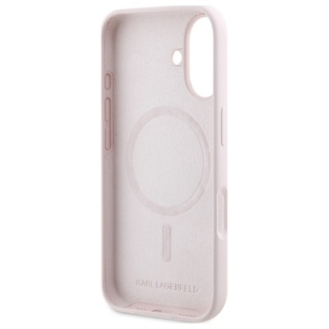 Karl Lagerfeld Silicone Double Heads Print MagSafe - Etui iPhone 16 (różowy) Karl Lagerfeld Silicone Double Heads Print MagSafe - Etui iPhone 16 (różowy)