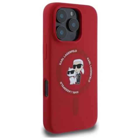 Karl Lagerfeld Silicone Karl & Choupette Ring MagSafe - Etui iPhone 16 Pro (czerwony) Karl Lagerfeld Silicone Karl & Choupette Ring MagSafe - Etui iPhone 16 Pro (czerwony)