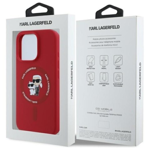 Karl Lagerfeld Silicone Karl & Choupette Ring MagSafe - Etui iPhone 16 Pro (czerwony) Karl Lagerfeld Silicone Karl & Choupette Ring MagSafe - Etui iPhone 16 Pro (czerwony)