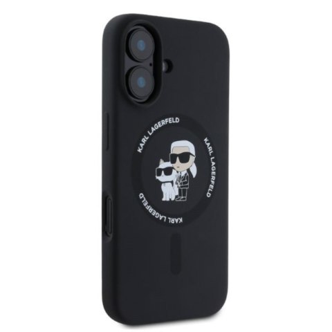 Karl Lagerfeld Silicone Karl & Choupette Ring MagSafe - Etui iPhone 16 (czarny) Karl Lagerfeld Silicone Karl & Choupette Ring MagSafe - Etui iPhone 16 (czarny)