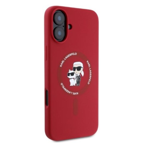 Karl Lagerfeld Silicone Karl & Choupette Ring MagSafe - Etui iPhone 16 (czerwony) Karl Lagerfeld Silicone Karl & Choupette Ring MagSafe - Etui iPhone 16 (czerwony)