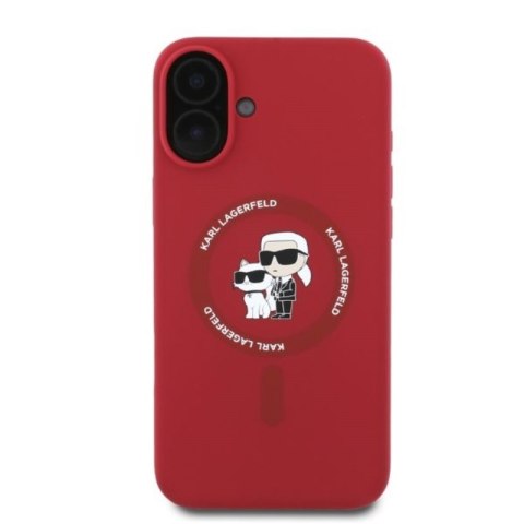 Karl Lagerfeld Silicone Karl & Choupette Ring MagSafe - Etui iPhone 16 (czerwony) Karl Lagerfeld Silicone Karl & Choupette Ring MagSafe - Etui iPhone 16 (czerwony)