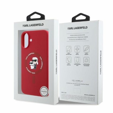 Karl Lagerfeld Silicone Karl & Choupette Ring MagSafe - Etui iPhone 16 (czerwony) Karl Lagerfeld Silicone Karl & Choupette Ring MagSafe - Etui iPhone 16 (czerwony)
