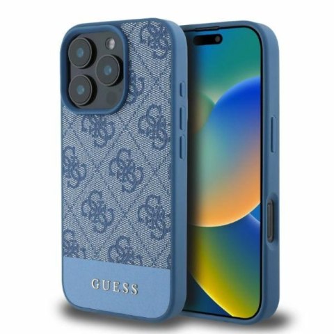 Guess 4G Bottom Stripe - Etui iPhone 16 Pro Max (niebieski) Guess 4G Bottom Stripe - Etui iPhone 16 Pro Max (niebieski)