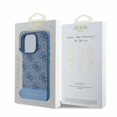Guess 4G Bottom Stripe - Etui iPhone 16 Pro Max (niebieski) Guess 4G Bottom Stripe - Etui iPhone 16 Pro Max (niebieski)