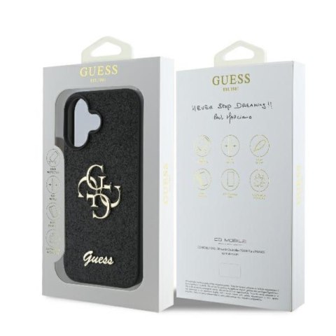 Guess Fixed Glitter Big 4G - Etui iPhone 16 Plus (czarny) Guess Fixed Glitter Big 4G - Etui iPhone 16 Plus (czarny)