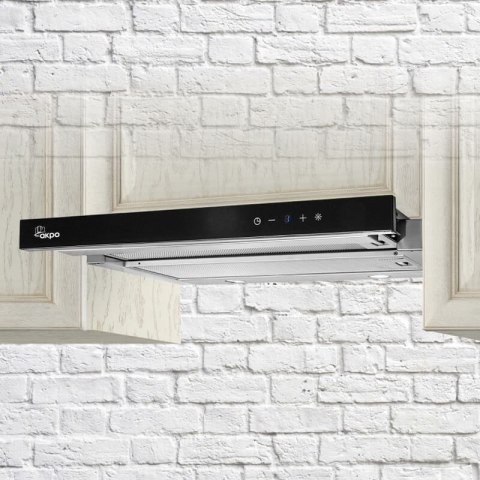 Okap podszafkowy teleskopowy AKPO WK-7 LIGHT GLASS TOUCH 60 INOX CZARNY front czarne szkło, dotykowy Okap podszafkowy teleskopowy AKPO WK-7 LIGHT GLASS TOUCH 60 INOX CZARNY front czarne szkło, dotykowy