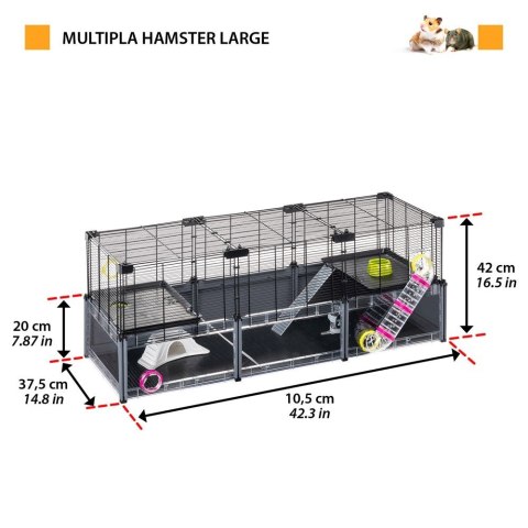 FERPLAST Multipla Hamster Large 107,5x37,5x H 42cm FERPLAST Multipla Hamster Large 107,5x37,5x H 42cm