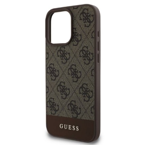 Guess 4G Bottom Stripe - Etui iPhone 16 Pro Max (brązowy) Guess 4G Bottom Stripe - Etui iPhone 16 Pro Max (brązowy)