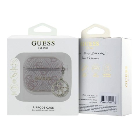 Guess 4G Strass Charm - Etui AirPods 4 (różowy) Guess 4G Strass Charm - Etui AirPods 4 (różowy)