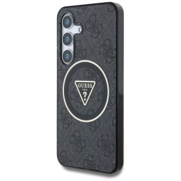 Guess 4G Glitter Triangle Buttons MagSafe - Etui do Samsung Galaxy S25+ (czarny)
