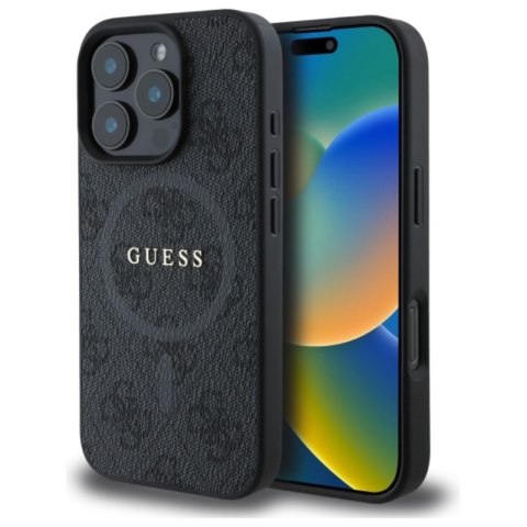 Guess 4G Ring Classic Logo MagSafe - Etui iPhone 16 Pro Max (czarny) Guess 4G Ring Classic Logo MagSafe - Etui iPhone 16 Pro Max (czarny)