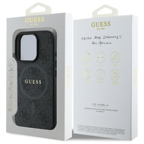 Guess 4G Ring Classic Logo MagSafe - Etui iPhone 16 Pro Max (czarny) Guess 4G Ring Classic Logo MagSafe - Etui iPhone 16 Pro Max (czarny)