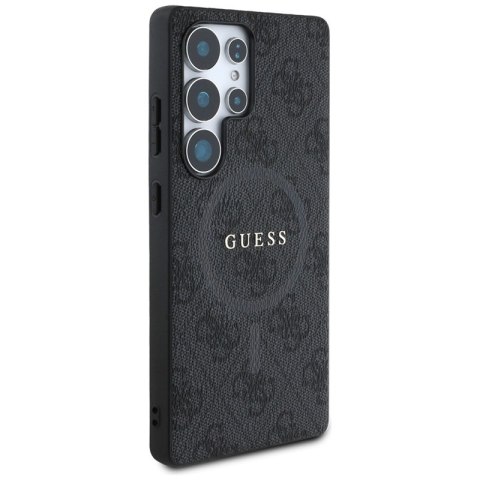 Guess Leather 4G Colored Ring Classic Logo MagSafe - Etui do Samsung Galaxy S25 Ultra (czarny) Guess Leather 4G Colored Ring Classic Logo MagSafe - Etui do Samsung Galaxy S25 Ultra (czarny)