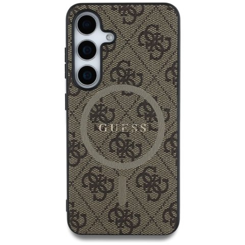 Guess Leather 4G Colored Ring Classic Logo MagSafe - Etui do Samsung Galaxy S25 (brązowy) Guess Leather 4G Colored Ring Classic Logo MagSafe - Etui do Samsung Galaxy S25 (brązowy)