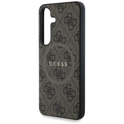 Guess Leather 4G Colored Ring Classic Logo MagSafe - Etui do Samsung Galaxy S25 (brązowy) Guess Leather 4G Colored Ring Classic Logo MagSafe - Etui do Samsung Galaxy S25 (brązowy)