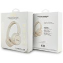 Guess Metal Logo Script - Bezprzewodowe słuchawki nauszne Bluetooth V5.3 (beżowy)
