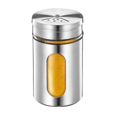 Küchenprofi - Pojemnik ze stali nierdzewnej na przyprawy z okienkiem i 3 sitkami do dozowania 8x5 cm Küchenprofi - Pojemnik ze stali nierdzewnej na przyprawy z okienkiem i 3 sitkami do dozowania 8x5 cm