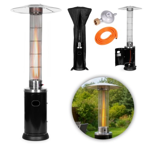 Ogrzewacz parasol gazowy grzejnik 9 kW szklany na ogród patio reduktor wąż pokrowiec MultiGarden Ogrzewacz parasol gazowy grzejnik 9 kW szklany na ogród patio reduktor wąż pokrowiec MultiGarden