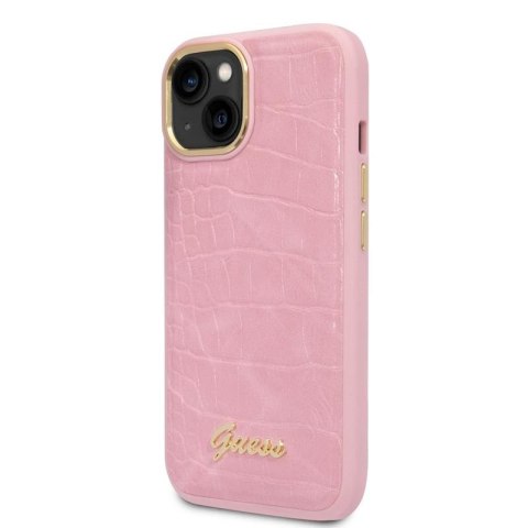 Guess Croco Collection - Etui iPhone 14 (różowy) Guess Croco Collection - Etui iPhone 14 (różowy)