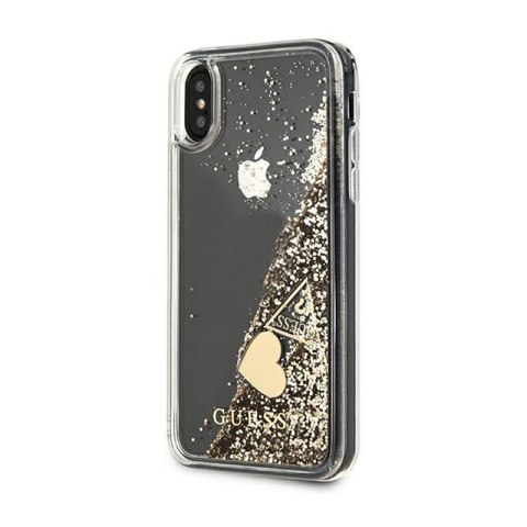 Guess Liquid Glitter Charms - Etui iPhone Xs / X (złoty) Guess Liquid Glitter Charms - Etui iPhone Xs / X (złoty)