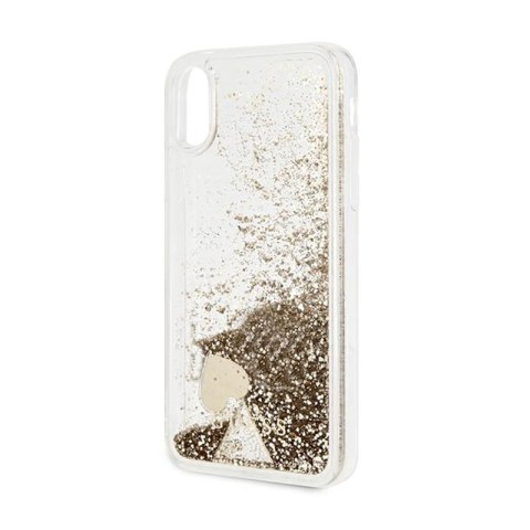 Guess Liquid Glitter Charms - Etui iPhone Xs / X (złoty) Guess Liquid Glitter Charms - Etui iPhone Xs / X (złoty)