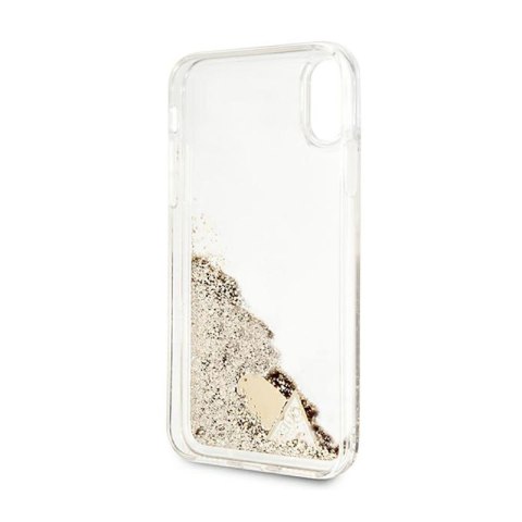 Guess Liquid Glitter Charms - Etui iPhone Xs / X (złoty) Guess Liquid Glitter Charms - Etui iPhone Xs / X (złoty)