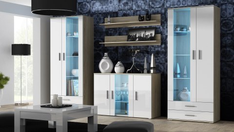 Witryna SOHO S6 2D2S dąb sonoma/ biały połysk Witryna SOHO S6 2D2S dąb sonoma/ biały połysk